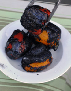 Peppers Roasted in the Weber Chimney