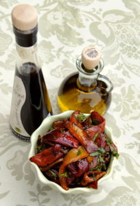 Roasted Peppers with Basil & Balsamic Vinegar