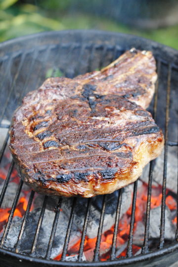 Grilled Rib-Eye Steak on the Weber