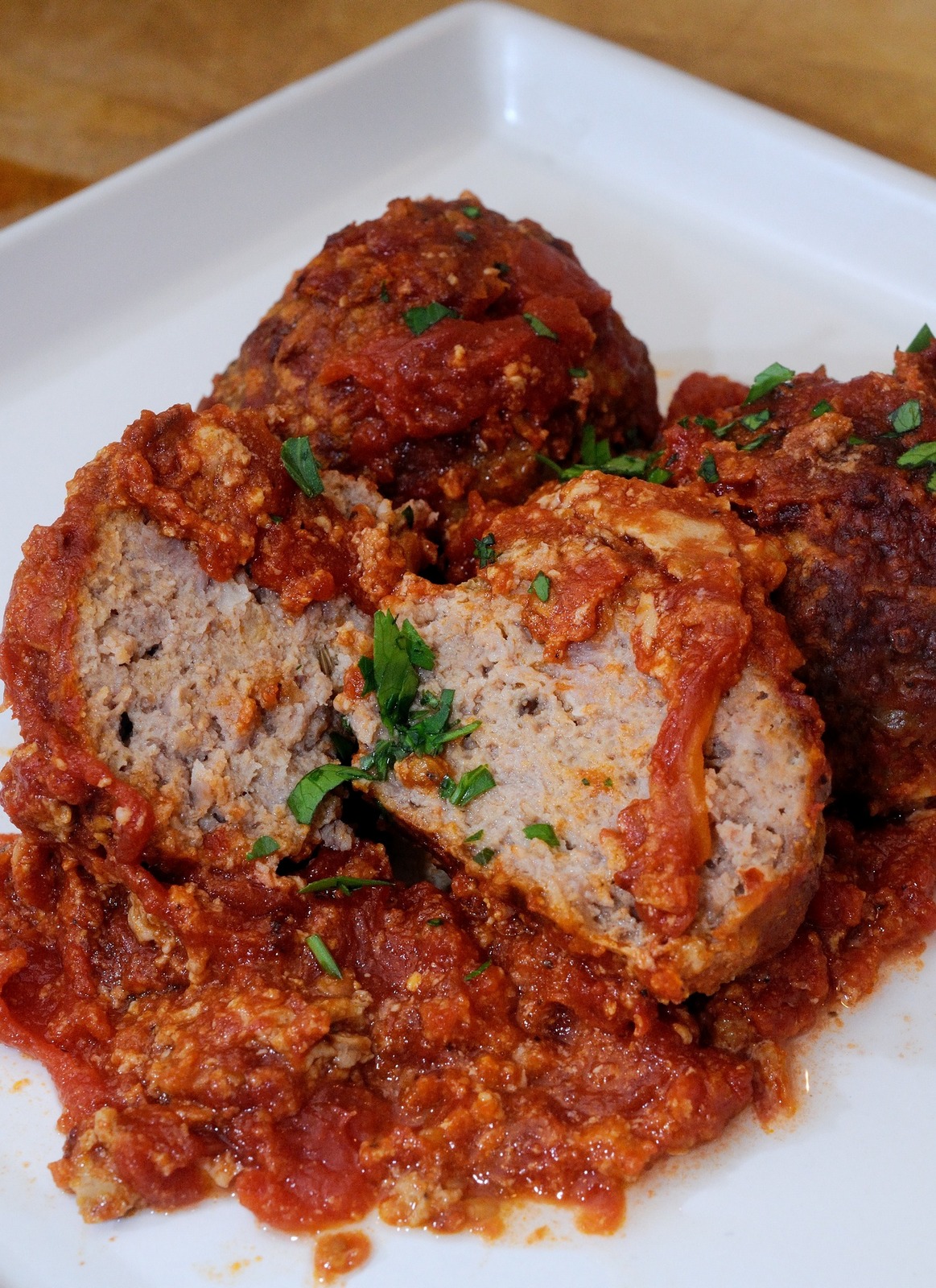Meatballs Cooked in Tomato Sauce