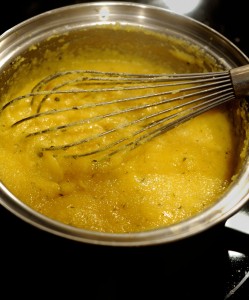 Polenta Being Whisked While Cooking