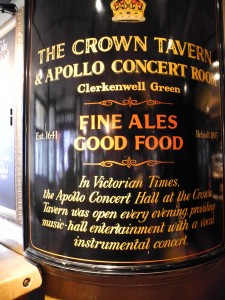 Blog Post Photo, The Crown Tavern, Clerkenwell, London, England