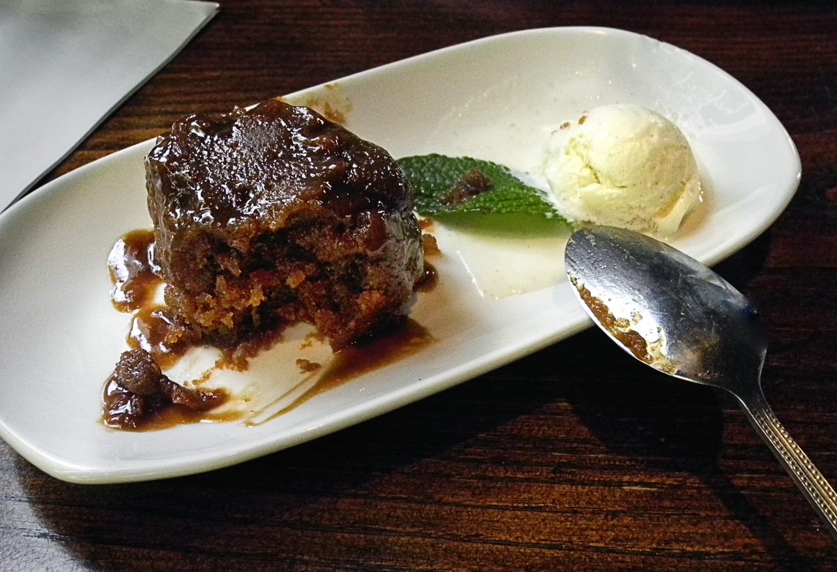Sticky Toffee Puddings with Ice-cream, London, England, also recipe for Sticky Toffee Puddings