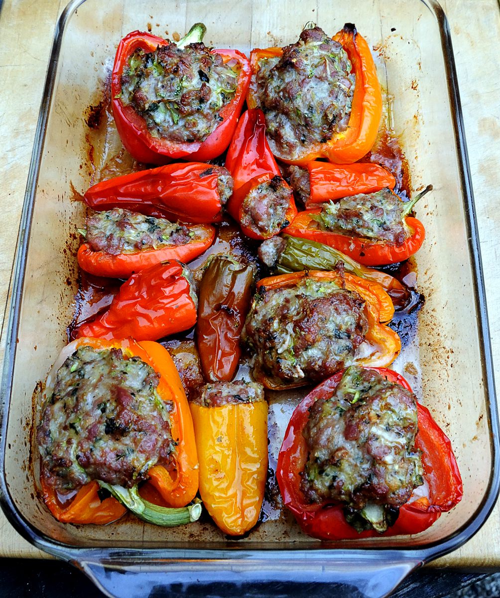 Baked Red & Yellow Stuffed Peppers