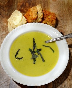 Pureed Vegetable Soup, With Biscuits