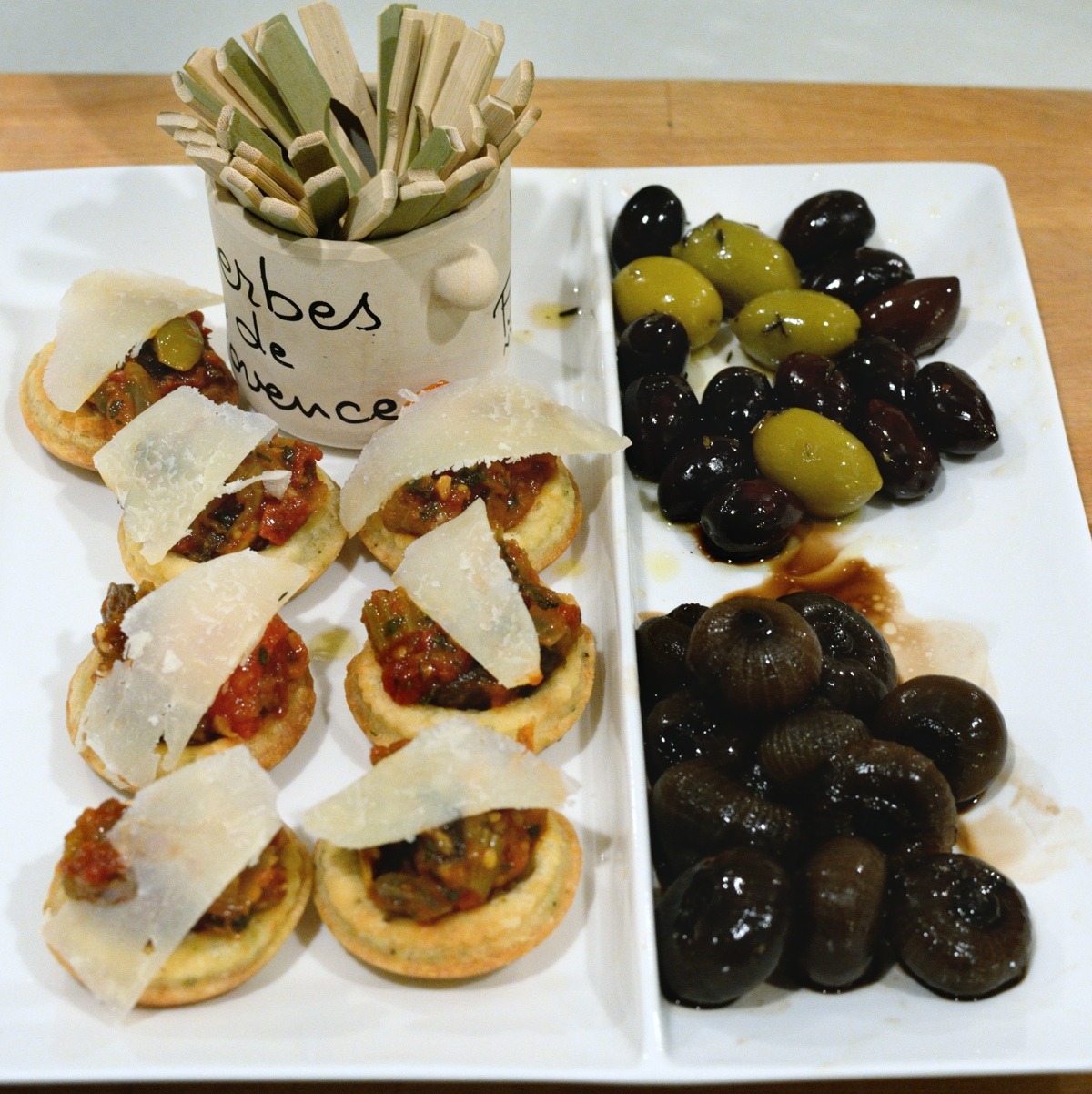 Eggplant Relish filled Cheese Tartlets, Appetizer