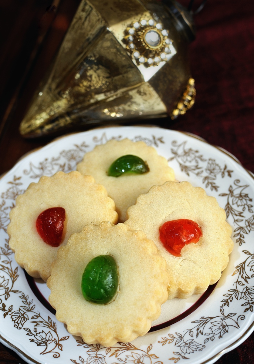 Blog Post Photo, Christmas Baking, Shortbread with Cherry Garnish