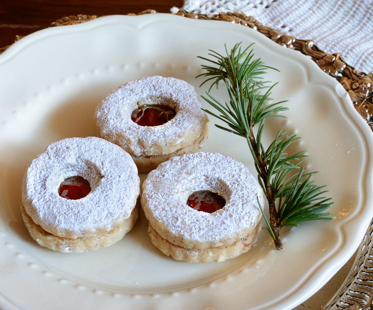 Christmas Cookies, Drei Augen (3 Eyes) with Red Currant Jelly Filling & 1 Hole Only