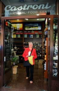Blog Post Photo, Phyllis Exiting Castroni, Rome, Italy