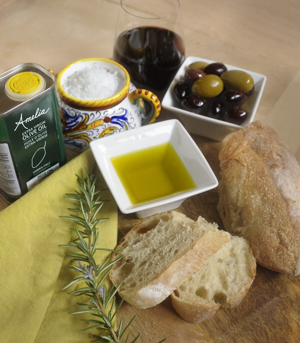 Blog Post Photo Amelia Olive Oil Tasting, Wine, Olives, Crusty Bread