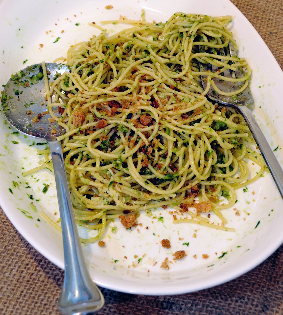 Spaghetti with Ramp Pesto